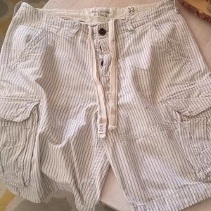 Abercrombie &fitch blue pinstripes heavy vintage cargo shorts